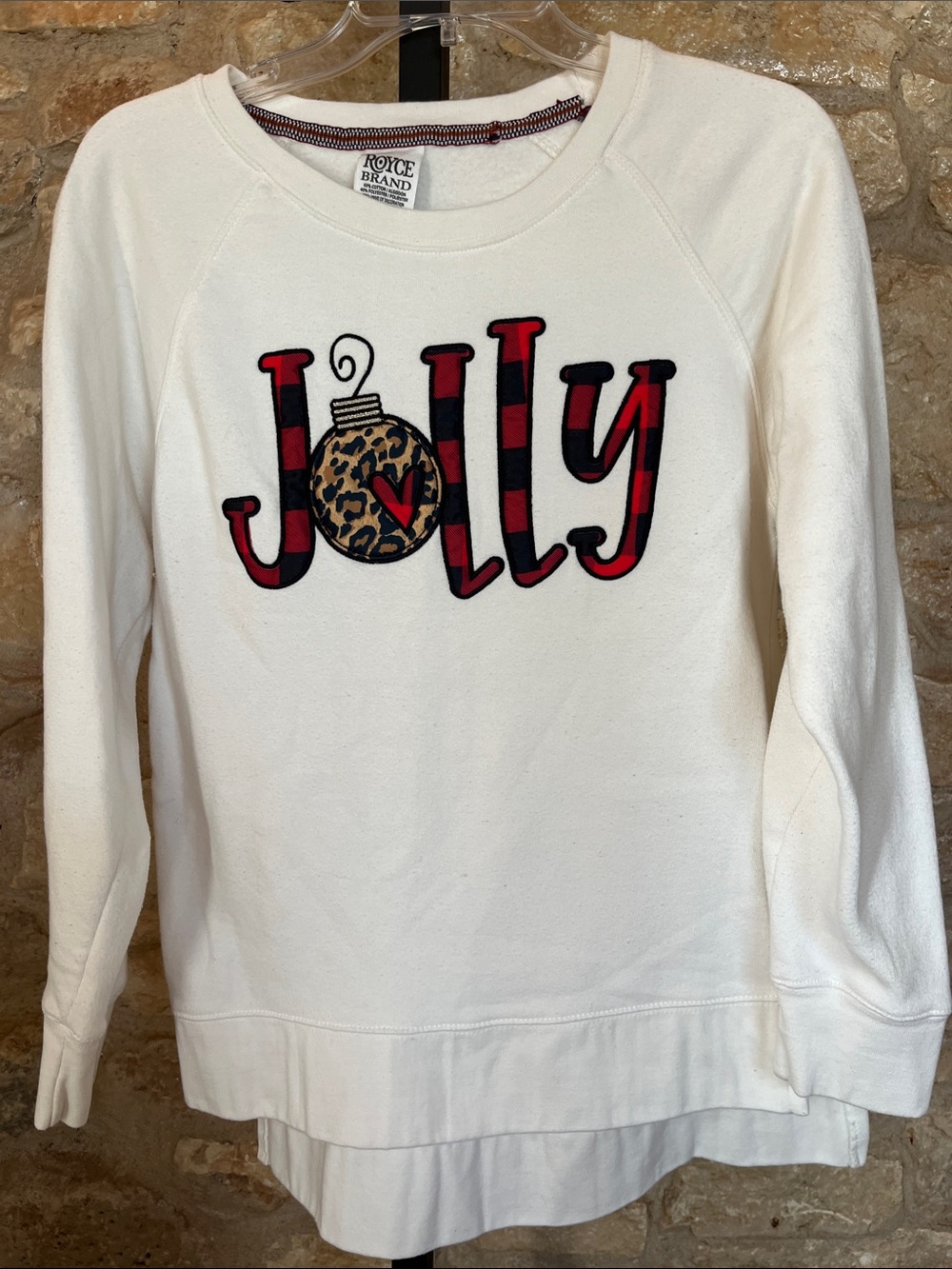 Royce Brand Women's Cream 'Jolly' Graphic Crewneck Sweater